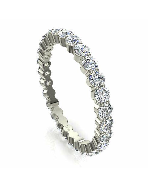 Diamante sintético Alliance de 1.90 quilates, 2 puntas, oro blanco Daniela