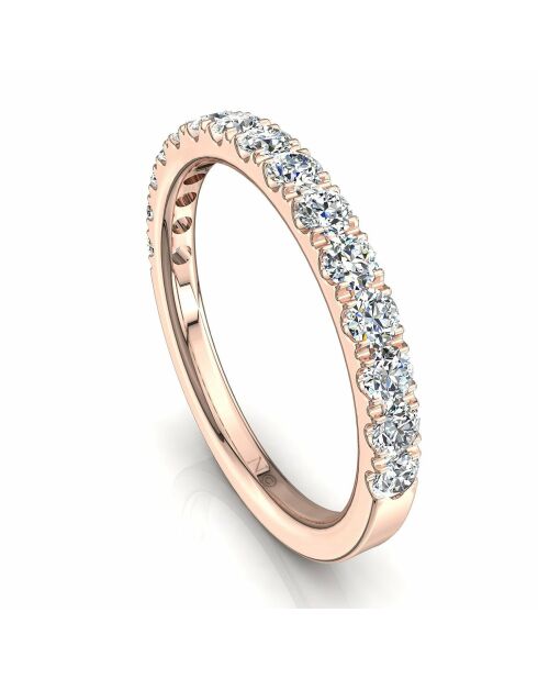 Halve alliantie natuurlijke diamanten 0,60 karaat 4 griffen Gabriela Rose Gold