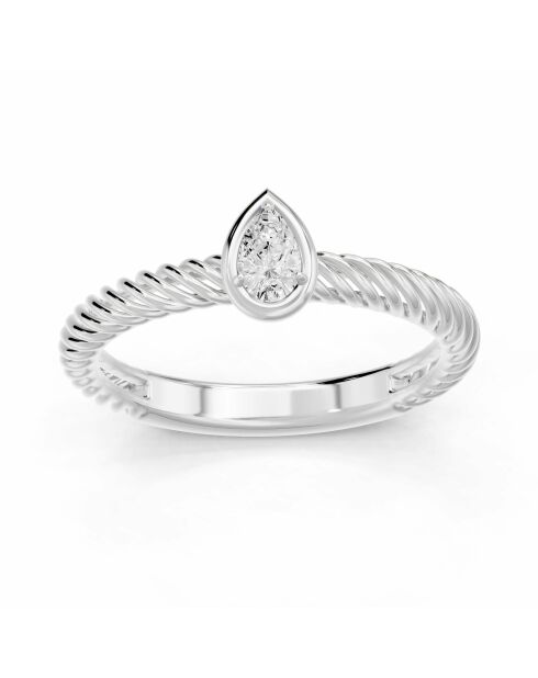 0.20 karaat natuurlijke peer diamant solitaire ornella witgoud