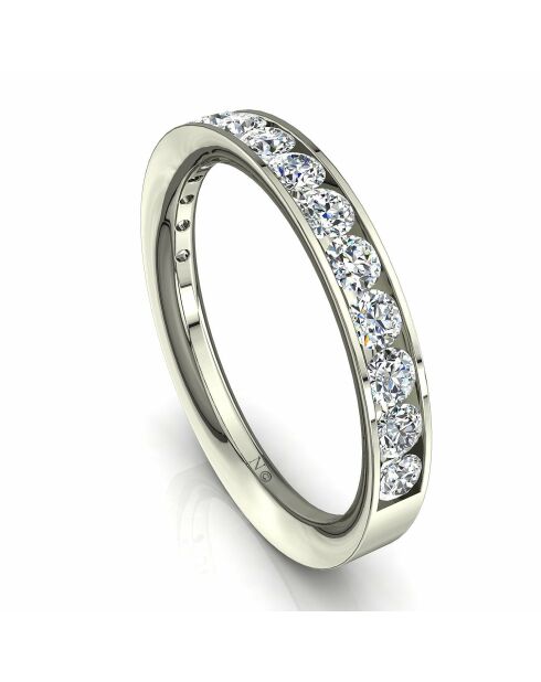 Half Alliance 17 diamantes naturales en oro blanco Antonia de 0.60 quilates