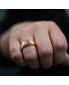 2,50 karaat Bellagio Emerald Cut synthetische diamanten zegelring witgoud