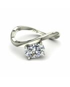 0.50 karaat Raffaella witgouden ovale synthetische diamantsolitaire