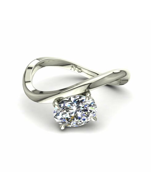 0.50 karaat Raffaella witgouden ovale synthetische diamantsolitaire