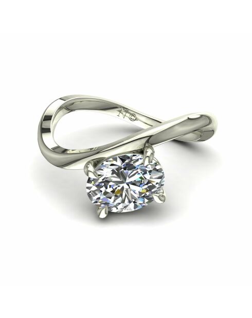 1.00 karaat Raffaella ovale natuurlijke diamanten ring witgoud