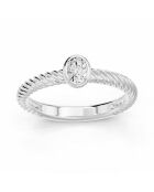 Solitario de diamante ovalado natural Octavia de 0.20 quilates en oro blanco