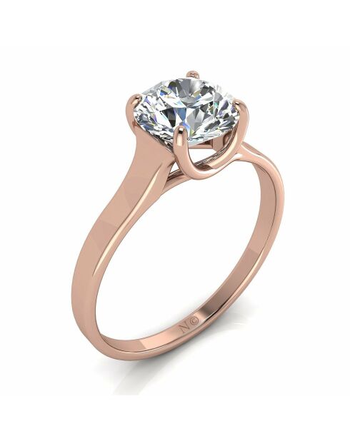 1.50 karaat ronde verlovingsring met synthetische diamanten Carina Rose Gold