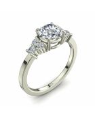 0.60 karaat synthetische diamanten ring met schouder Valentina witgoud