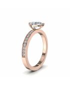 Solitaire natuurlijke peerdiamant en ronde natuurlijke diamanten 0,65 karaat Noémie roségoud