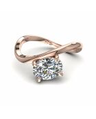 Anillo de diamantes naturales ovalados Raffaella de 1.00 quilates en oro rosa