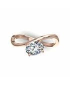 Anillo de diamantes naturales ovalados Raffaella de 1.00 quilates en oro rosa