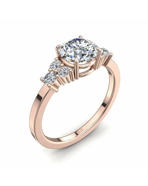 1.00 Karaat synthetische diamanten ring met schouder Valentina roségoud