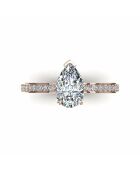 1.50 karaat peervormige verlovingsring met synthetische diamanten, Noémie, roségoud