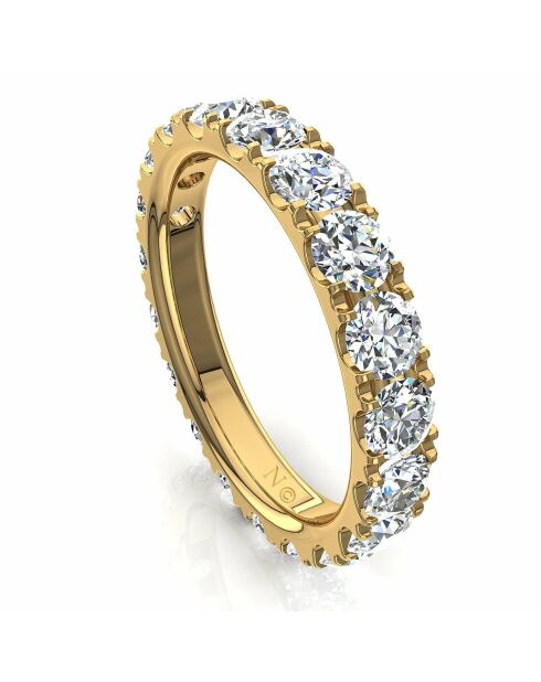 Gabriela ring ronde synthetische diamanten 2.00 karaat geelgoud