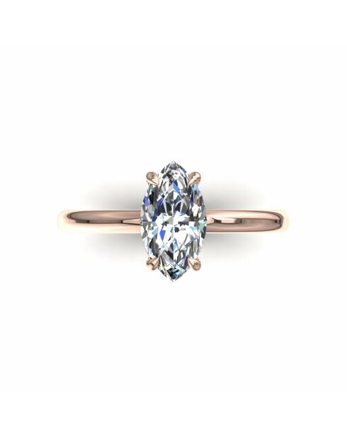 Marquise 1.50 karaat Chloé roségouden solitaire met synthetische diamanten