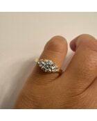 1.20 karaat synthetische diamanten ring met schouder Valentina geelgoud