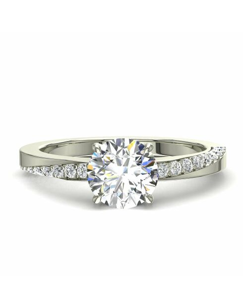 0.80 ct synthetische diamanten solitaire bianca witgoud op de schouders
