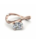 0.50 karaat Raffaella roségouden natuurlijke ovale diamanten solitaire