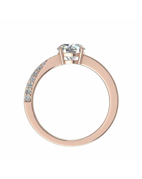 0.80 ct synthetische diamanten solitaire bianca roségoud op de schouders