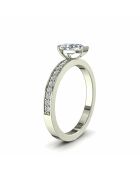 Solitaire natuurlijke peerdiamant en ronde natuurlijke diamanten 0,65 karaat Noémie White Gold