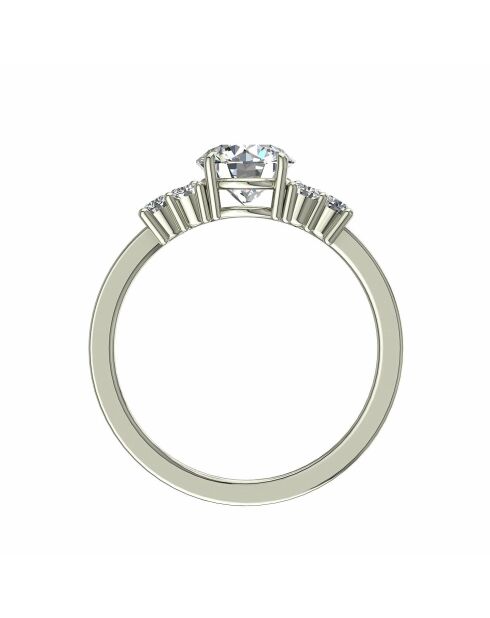 1.20 karaat synthetische diamanten ring met schouder Valentina Witgoud