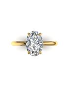 Anello di fidanzamento con diamante naturale ovale Romy in oro giallo da 1,00 carati