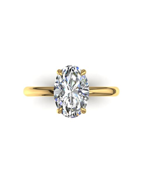 Ovaler Verlobungsring Romy aus Naturdiamanten aus 1.00 Karat Gelbgold