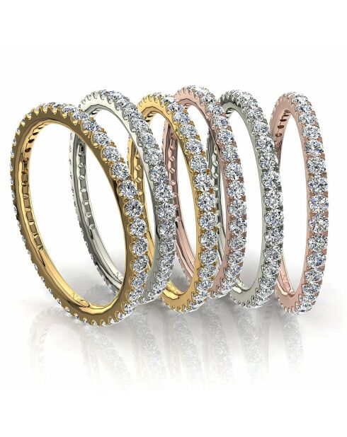 Anillo Gabriela con diamantes redondos naturales en oro rosa de 0.50 quilates