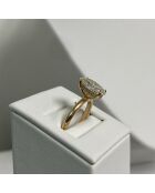 0.50 karaat Romy geelgouden natuurlijke ovale diamanten verlovingsring