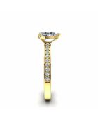 Solitaire natuurlijke peerdiamant en ronde natuurlijke diamanten 0,65 karaat Noémie Yellow Gold
