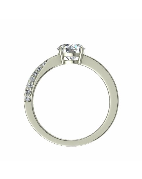 0.60 karaat natuurlijke diamant solitaire geschouderde bianca witgoud