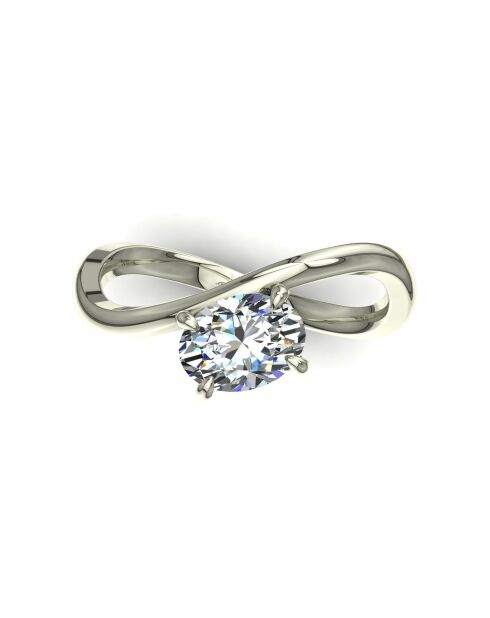 1.00 karaat Raffaella ovale natuurlijke diamanten ring witgoud