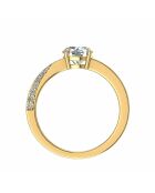 0.60 karaat synthetische diamanten solitaire schouderbianca geelgoud