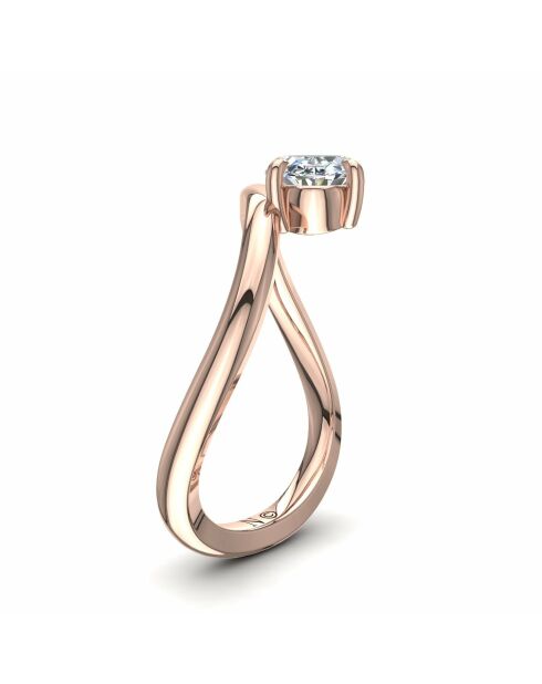 0.50 karaat Raffaella roségouden ovale synthetische diamantsolitaire
