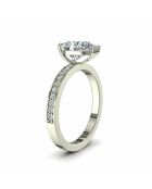 1.50 karaat peer synthetische diamanten verlovingsring met geschouderde Noémie witgoud