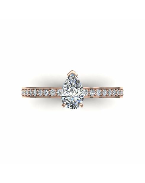 1.50 karaat peer synthetische diamanten verlovingsring met geschouderde Noémie witgoud