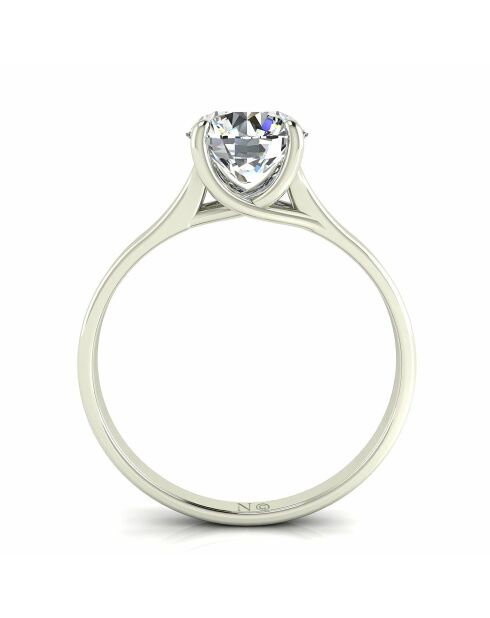 Solitario de diamante natural de 4 puntas en oro blanco Carina de 1 quilate