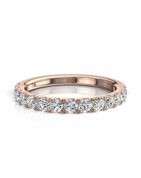 Halve alliantie natuurlijke diamanten 0,60 karaat 4 griffen Gabriela Rose Gold