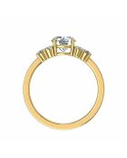 1.00 Karaat synthetische diamanten ring met schouder Valentina geelgoud