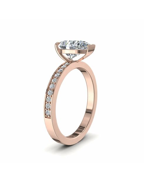 1.50 karaat peervormige verlovingsring met synthetische diamanten, Noémie, roségoud