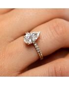 1.50 karaat peervormige verlovingsring met synthetische diamanten, Noémie, roségoud