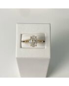 1.00 karaat Romy geelgouden ovale synthetische diamanten verlovingsring