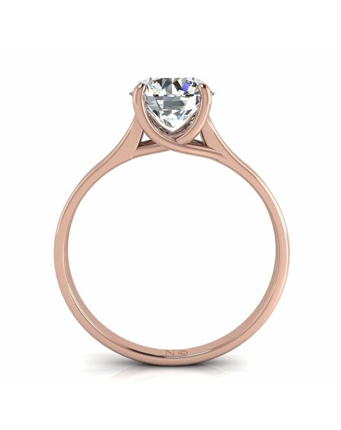 1.50 karaat ronde verlovingsring met synthetische diamanten Carina Rose Gold