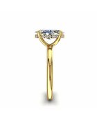 Solitario de diamante sintético Chloé de oro amarillo marquise de 2 quilates