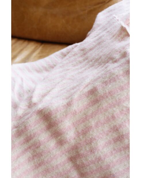 Berberdecke mit Quasten und rosa Streifen - 300x200cm