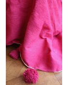 Berberdecke mit pinkfarbenen Quasten - 300x200cm