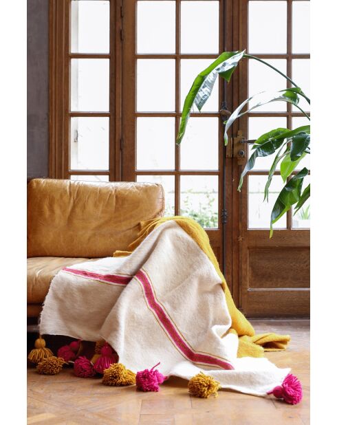 Berberdecke mit zweifarbigen Quasten - 300x200cm