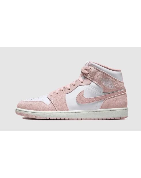 Baskets Air Jordan 1 Mid rose suédé