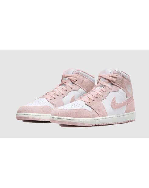 Baskets Air Jordan 1 Mid rose suédé