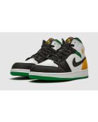 Air Jordan 1 mid SE witte laseroranje geluksgroene sneakers