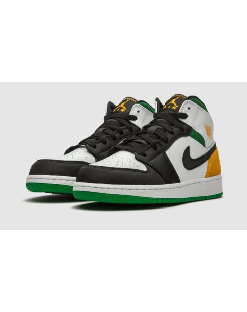 Air Jordan 1 mid SE witte laseroranje geluksgroene sneakers